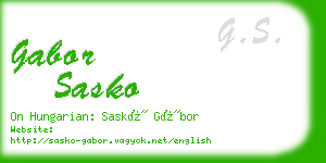 gabor sasko business card